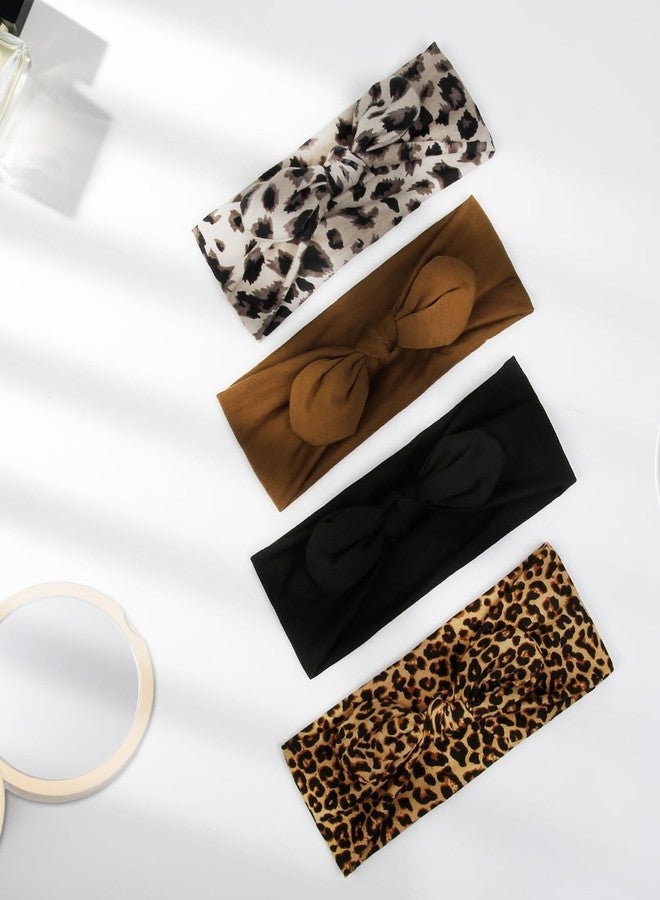 Tobeffect Bow Headbands for Women Non Slip Fall Colors: Trendy Head Bands for Women's Hair Cheetah Print - Wide Headwraps with Bows Vintage, Cute Leopard Hairbands Hair Accessories 6 Pack - Image 2